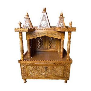 Handmade Teak wood mandir in UK 24x15x36 Inches