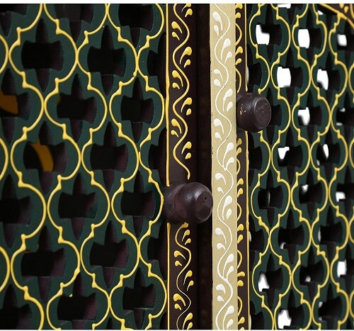 Handmade Hand Painted Large Home Temple in UK (Brown, golden) 2 Handmade Hand Painted Large Home Temple in UK (Brown, golden) - Image 2