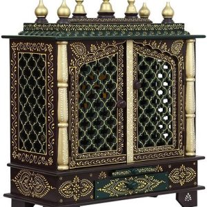 Handmade Hand Painted Large Home Temple in UK (Brown, golden)