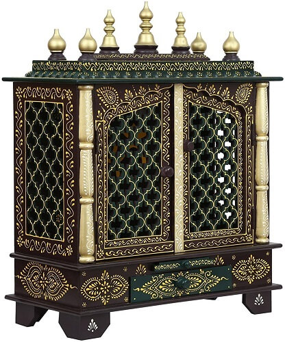 Handmade Hand Painted Large Home Temple in UK (Brown, golden) 1 Handmade Hand Painted Large Home Temple in UK (Brown, golden)
