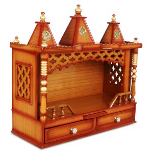 Handmade teak wood wall mount pooja mandir in UK