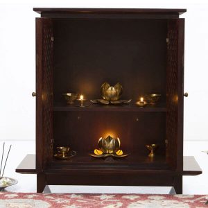 Handmade cabinet for pooja mandir at home in UK - design 2